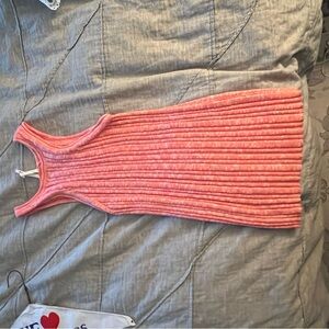 Pink Ribbed Sleeveless Dress
